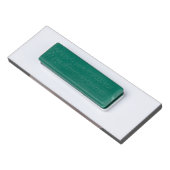 Elegant geborsteld Roos Faux Metal Oval Custom Naambadge (Achterkant)