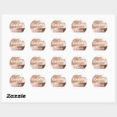 Elegant geborsteld Roos Gold Simple Modern Wedding Ronde Sticker (Vel)