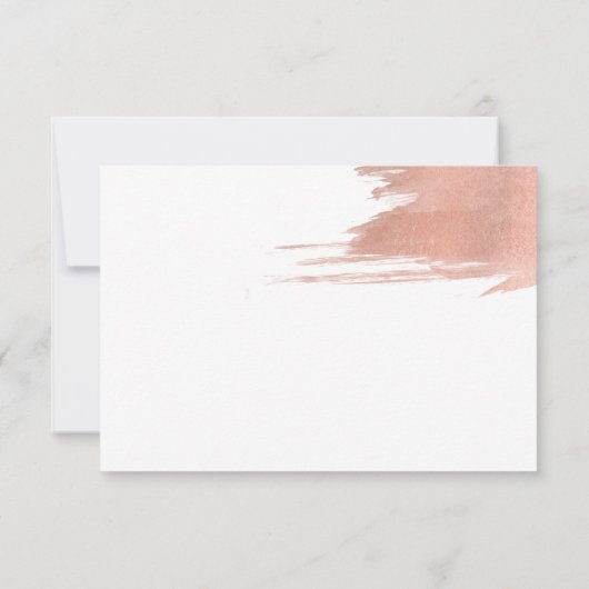 Elegant geborsteld Roos Gold Simple Modern Wedding RSVP Kaartje (Achterkant)