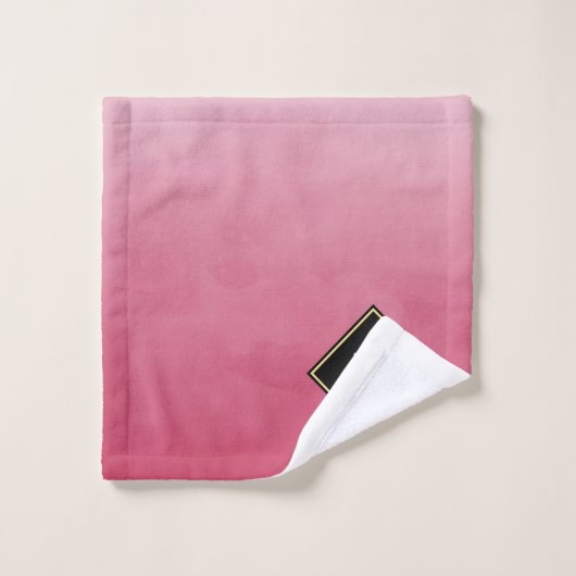 Elegant geborsteld roze met eenvoudig goudmonogram bad handdoek (Wasdoekje)