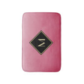 Elegant geborsteld roze met eenvoudig goudmonogram badmat (Voorkant Verticaal)