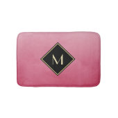 Elegant geborsteld roze met eenvoudig goudmonogram badmat (Voorkant)