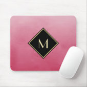 Elegant geborsteld roze met eenvoudig goudmonogram muismat (Met muis)