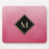 Elegant geborsteld roze met eenvoudig goudmonogram muismat (Voorkant)