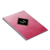 Elegant geborsteld roze met eenvoudig goudmonogram notitieboek (Rechterzijde)