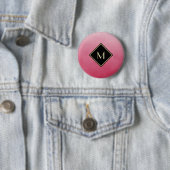 Elegant geborsteld roze met eenvoudig goudmonogram ronde button 5,7 cm (In situ)