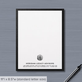 Elegant Geborsteld Zilver Logo Letterhead Briefhoofd