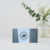 Elegant gebouw voor schone monogram visitekaartje (Staand voorkant)