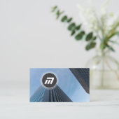 Elegant gebouw voor schone monogram visitekaartje (Staand voorkant)