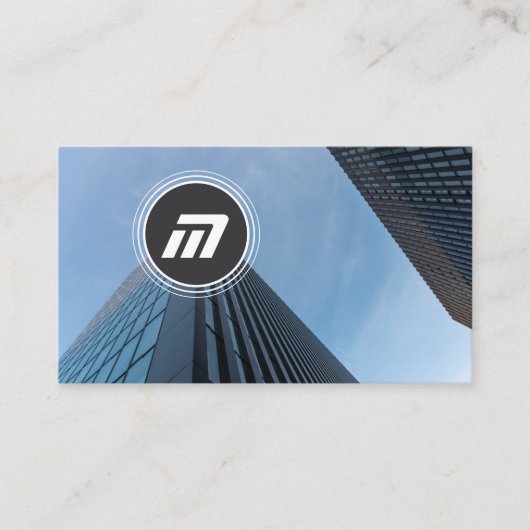 Elegant gebouw voor schone monogram visitekaartje (Voorkant)