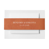 Elegant gebrand Sinaasappel bruiloft op maat Uitnodigingen Wikkel (Voorkant Voorbeeld)