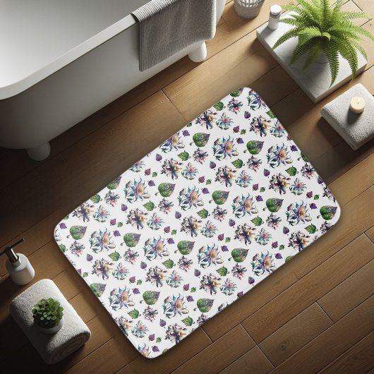 Elegant Gebrandschilderd Glas Chic Bloemmotief Badmat
