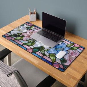 Elegant gebrandschilderd lelie bloemendesign in za bureaumat
