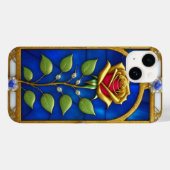 Elegant gebrandschilderd raam met gouden roos Case-Mate iPhone case (Achterkant (horizontaal))
