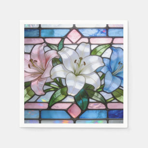 Elegant Gebrandschilderde Lelie Bloemendesign in Z Servet