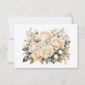 Elegant gebroken wit bloemboeket plat notitiekaartje (Voorkant)