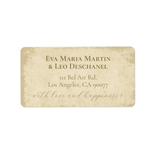 Elegant gebroken wit grunge randadres etiket (Voorkant)
