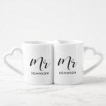 Elegant gebruik Mr en Mr. Loversmokken<br><div class="desc">Mr. en Mr. koppel koffie mok,  aanpasbaar met uw eigen naam en uw favoriete kleuren.</div>