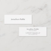 Elegant gecalligrafeerd Moderne Eenvoudige Sjabloo Mini Visitekaartje (Voorkant / Achterkant)