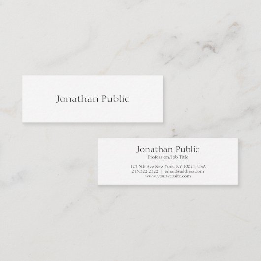 Elegant gecalligrafeerd Moderne Eenvoudige Sjabloo Mini Visitekaartje (Voorkant / Achterkant)