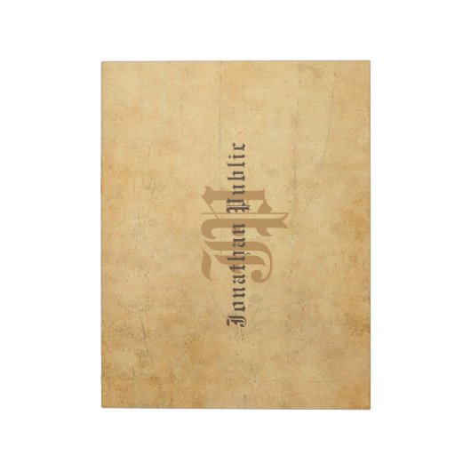 Elegant  gecalligraveerde Monogram Sjabloon Notitieblok (Linkerzijde)