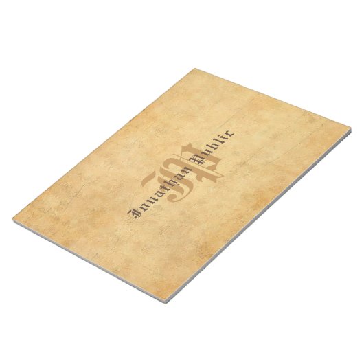 Elegant gecalligraveerde Monogram Sjabloon Notitieblok (Schuin)