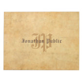 Elegant gecalligraveerde Monogram Sjabloon Notitieblok (Voorkant)