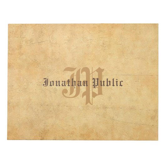 Elegant gecalligraveerde Monogram Sjabloon Notitieblok (Voorkant)