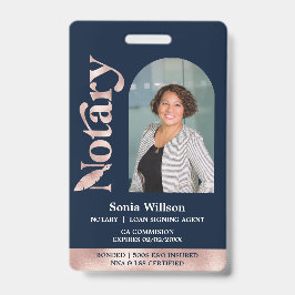 Elegant gecertificeerde notaris publieke lening on badge