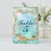 Elegant gechanteerd onder het Zee strand tabelnumm Kaart (Staand voorkant)