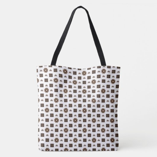 Elegant gecontroleerd patroon tote bag (Achterkant)