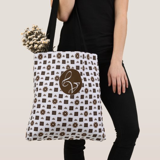 Elegant gecontroleerd patroon tote bag (Dichtbij)