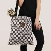 Elegant gecontroleerd patroon tote bag (Dichtbij)