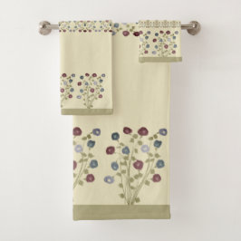 Elegant gecoördineerd bloemaccent bad handdoek