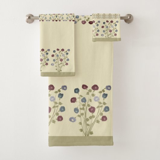 Elegant gecoördineerd bloemaccent bad handdoek (Insitu)