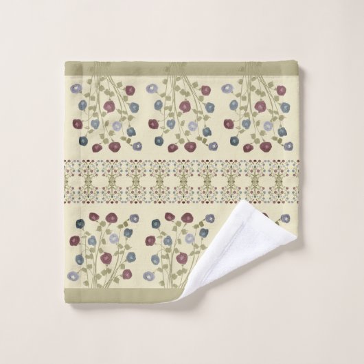 Elegant gecoördineerd bloemaccent bad handdoek (Wasdoekje)
