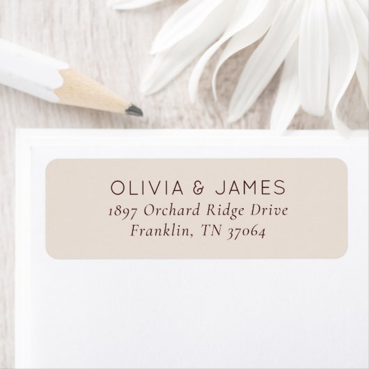 Elegant Gedempte Bruine Minimalist Etiket (Insitu)