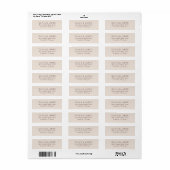 Elegant Gedempte Bruine Minimalist Etiket (Full Sheet)