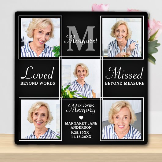 Elegant gedenkboek 5 foto collage herinnering fotoplaat