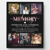 Elegant Gedenkfoto Collage Herdenking Fotoplaat (Voorkant)