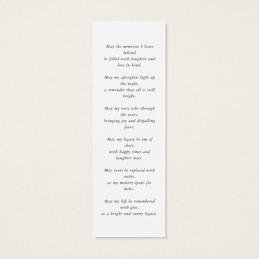 Elegant gedenkteken begrafenissympathie foto Bladw Mini Visitekaartjes (Achterkant)