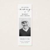 Elegant gedenkteken begrafenissympathie foto Bladw Mini Visitekaartjes (Voorkant)