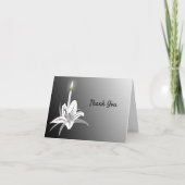 Elegant gedenkteken Dank u met kaarsvlam Bedankkaart (Voorkant)