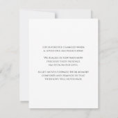 Elegant gedenkteken | Foto Sympathie Dank u kaart (Achterkant)