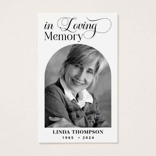 Elegant gedenkteken in liefdevolle herinnering Geb Visitekaartje (Voorkant)