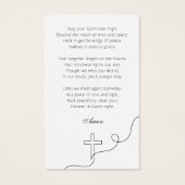 Elegant gedenkteken in liefdevolle herinnering Geb Visitekaartje (Achterkant)