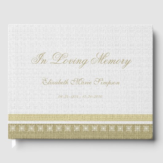 Elegant gedenkteken of begrafenisgastenboek gastenboek (Voorkant)