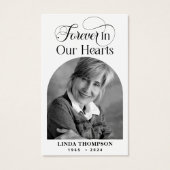 Elegant gedenkteken voor altijd in ons hart Gebed  Visitekaartje (Voorkant)