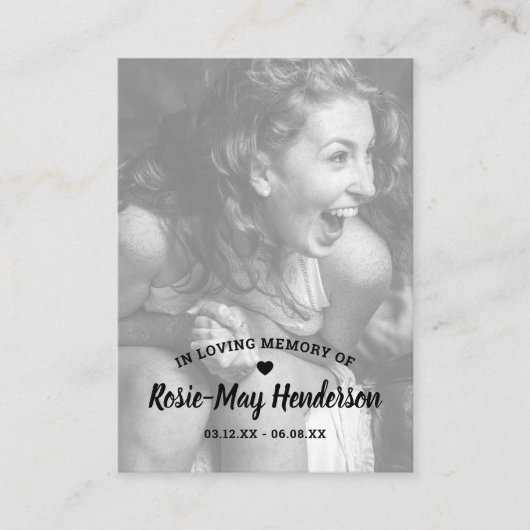 Elegant gedenkteken voor foto's visitekaartje (Voorkant)