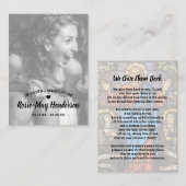 Elegant gedenkteken voor foto's visitekaartje (Voorkant / Achterkant)